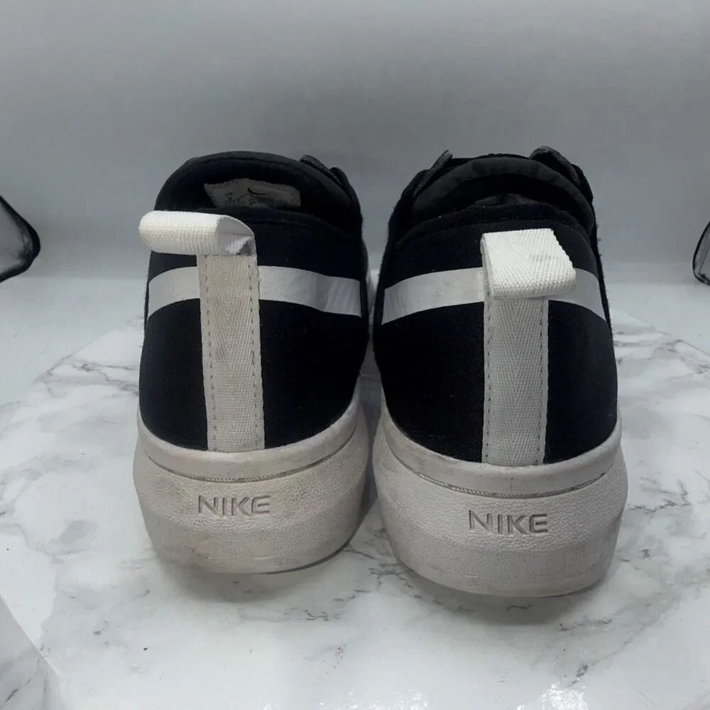 NIKE Court Vision Alta TXT Black White Platform Sneakers-9